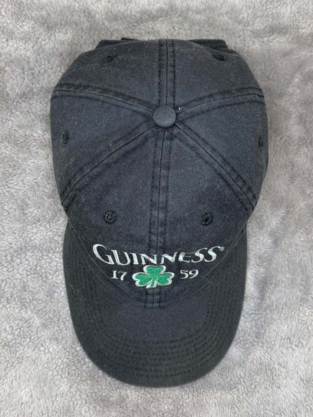 Guinness 1759 Shamrock Logo Embroidered Black Baseball Cap - Picture 5 of 8